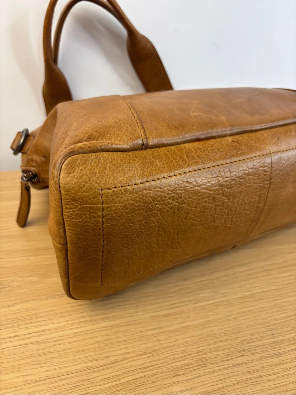 Vilenca Holland Genuine Soft Leather Honey Brown Shoulder Tote Bag